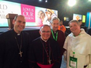 From left to right: Bishop of Armidale and ACBC Delegate for Marriage, Michael Kennedy; Archbishop of Philadelphia Charles Chaput OFMCap; Archbishop Emeritus Barry Hickey, from Perth; Archbishop of Sydney and Chair of the ACBC Commission for Family, Youth and Life, Anthony Fisher OP. Photo: Courtesy Archbishop Anthony Fisher, Archdiocese of Sydney.