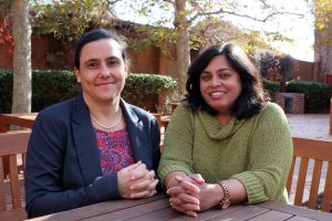 Dr Paola Chivers, The University of Notre Dame Australia Professional Development Award recipient, with Professor Selma Alliex. PHOTO: UNDA