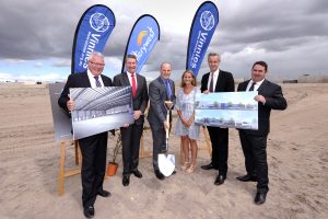Brierty General Manager Commercial Troy Buswell, Lotterywest CEO Paul Andrew, St Vincent de Paul Society CEO Mark Fitzpatrick, Sue Langer, Hon Tony Simpson MLA, Brierty Managing Director Peter McBain. Photo: Supplied.