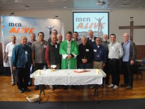 Men worship at the Joondanna MenALIVE weekend.