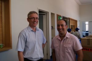 Trinity College’s Director of Music, Dr Robert Braham (left), with Alasdair McLaren.
