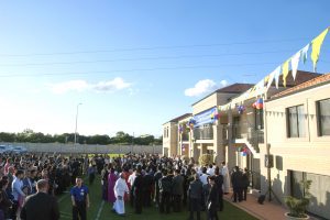 A band plays some of the more popular religious Christmas Carols within St Francis Xavier Church at the Emmanuel Centre Christmas Party 2015. Photo: Marco Ceccarelli