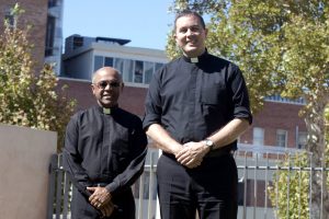 Archdiocesan Vocations Director Fr Jean-Noël Marie and Assistant Vocations Director Fr Mark Baumgarten are hoping to officially launch the new Vocations Office after Easter. The Vocations Office is located at 21 Victoria Square, Perth. Photo: Supplied Archdiocesan Vocations Director Fr Jean-Noël Marie and Assistant Vocations Director Fr Mark Baumgarten are hoping to officially launch the new Vocations Office after Easter. The Vocations Office is located at 21 Victoria Square, Perth. Photo: Supplied