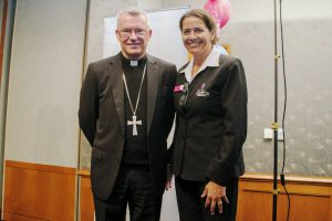 Archbishop Timothy Costelloe speaks with media at the launch of the Archdiocesan Safeguarding Project in 2015. Archbishop Costelloe has this week encouraged the Perth Catholic community to pray for the work of the Royal Commission as it begins to bring its public hearings to a conclusion. Photo: Ron Tan