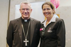 Perth Archbishop Timothy Costelloe with Archdiocesan Safeguarding Project Co-Ordinator Andrea Musulin at the launch of the annual Child Protection Breakfast in 2016. Photo: Jamie O’Brien