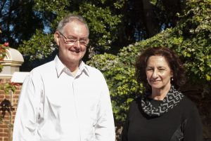 Catholic Outreach Director, Peter Mc Minn and Catholic Outreach Officer, Betty Thompson are pictured outside their office in the Catholic Pastoral Centre, Highgate. PHOTO: Marco Ceccarelli