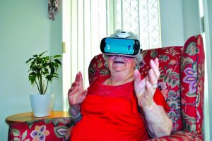 Residents at Mercy Place Mandurah have come up close and personal with lions and elephants during an African safari, as well as taking a gondola ride through the canals in Venice - all without leaving the comfort of their armchairs. Photo: Supplied. Residents at Mercy Place Mandurah have come up close and personal with lions and elephants during an African safari, as well as taking a gondola ride through the canals in Venice - all without leaving the comfort of their armchairs. Photo: Supplied.