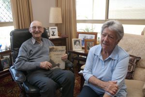 Tom Fisher at home with wife, Shirley, whom he met after returning from the war in 1947. His memoir, Tom’s Story, dramatically recalls some of his experiences of war’s hell. PHOTO: Robert Hiini