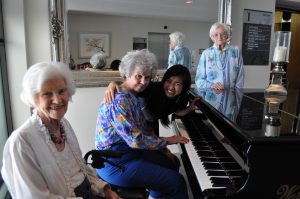 Mayumi comes in regularly on her days off to Mercy Place and sings beautifully while one of our residents faultlessly plays our grand piano. PHOTO: Mercy Health