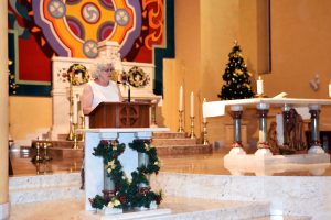Senior Lecturer of Theology at The University of Notre Dame Australia (UNDA), Dr Angela McCarthy, speaks at the Catholic Mission event, ‘Finding a Place,’ held in St Patrick’s Basilica, Fremantle. Photo: Caroline Smith