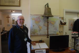 Deacon Patrick Moore at the Stella Maris Centre for Seafarers in Fremantle. The Centre is run by the Catholic Church to offer friendship and hospitality to seafarers, many of whom experience loneliness or are poorly paid. PHOTO: Peter Rosengren