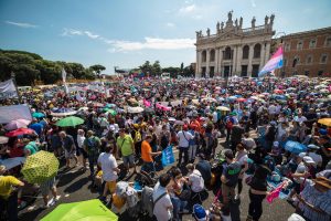The Family Day held in St John Lateran square on 20 June 2015 rallied in favour of the traditional family and against the teaching of gender theory in schools. PHOTO: Comitato Difendiamo i Nostri Figli