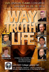 The 26th Annual Congress in 2016 presented by Flame Ministries International is intended to make Jesus known in an experiential way in order that healing, the knowledge of God, and salvation are secured for each participant. Image: Supplied FMI Founder Eddie Russell prays over attendees at the 2015 Congress. Photo: Supplied.