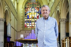 Jolimont resident Peter Saunders, at St Mary’s Cathedral. Mr Saunders was Director of the WA organising committee for John Paul II’s visit to Perth in 1986. Photo: Jamie O’Brien