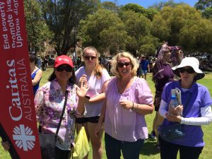 From left, Sr Janet Palafox, with fellow staff from Caritas Australia at the People’s Climate March held in Perth on Sunday, 29 November. Photo: Carol Mitchell