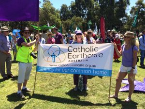 At left, Nigel Hayward from Catholic Earthcare Australia, Carol Mitchell from the Archdiocesan Justice, Ecology and Development Office and Carolina Hayward. Photo courtesy Carol Mitchell At left, Nigel Hayward from Catholic Earthcare Australia, Carol Mitchell from the Archdiocesan Justice, Ecology and Development Office and Carolina Hayward. Photo courtesy Carol Mitchell