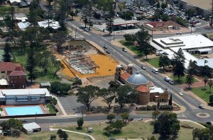 With a multi-million-dollar restoration now under way, Geraldton’s St Francis Xavier Cathedral is set to return it to its original glory. Photo: Graeme Gibbons.