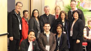Conference speaker Archbishop Timothy Costelloe SDB with Perth delegates from parishes and Catholic education. PHOTO: Fayann D’Souza