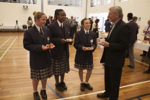 More than 150 students from eight Perth schools gathered at Aranmore Catholic College, Leederville on Tuesday, 28 April, together with teachers and special guests, to listen to the Archbishop speak about the theme of Lifelink for 2015, which is Seeing in those we meet the face of Jesus. PHOTO: Jamie O'Brien