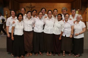 Perth teenager Amy McCabe (front row, second from left) with fellow MGL Community members. PHOTO: Supplied