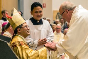 A Liturgical Reception and Solemn Mass of Installation celebrated the appointment of former Vietnamese boat person, Bishop Vincent Long Van Nguyen OFM ConV, as the fourth bishop of Parramatta on Thursday, 16 June. Photo: Supplied
