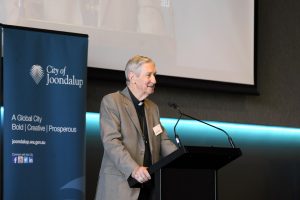 Emeritus Archbishop Barry Hickey was keynote speaker at the City of Joondalup Mayoral Prayer Breakfast, held last week Thursday 5 November. Photo courtesy City of Joondalup.