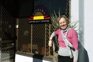 Director Dr Mary McComish stands outside the Daydawn Advocacy Centre in Piccadilly Square Central, Perth. PHOTO: Supplied