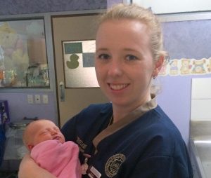 Notre Dame midwifery student, Miriam West, was the recipient of the Nursing and Allied Health Scholarship and Support Scheme. She was placed at Nickol Bay Hospital in Karratha. PHOTO: UNDA