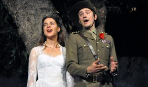 Notre Dame student Sophie Lester played Hero in the latest Shakespeare WA production, Much Ado About Nothing. Photo: UNDA