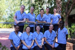 Diploma of Nursing students on the Broome Campus who received a special blessing prior to commencing their first practicum placement. PHOTO: UNDA
