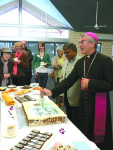 Archbishop Timothy Costelloe SDB joins parishioners at Our Lady of Mt Carmel.