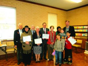 Celebrating more than 245 years of marriage between them (left to right) John and Dawn Barich, Robert and Deirdre Applebee and Karen and Derek Boylen, who are pictured with their children.