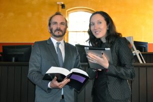Dr Marilyn Krawitz this week spoke at the ‘Challenges of Social Media for Courts and Tribunals Symposium’ in Melbourne. Pictured with Professor Doug Hodgson. Photo: Supplied