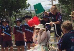 at St Joachim’s Catholic Primary School in Holland Park, Queensland, fundraising efforts included a “Walk for Water” event, a Rice Day and the finale was a “sliming” of the Assistant Principal with a bucket of cornflour and water. PHOTO: Supplied