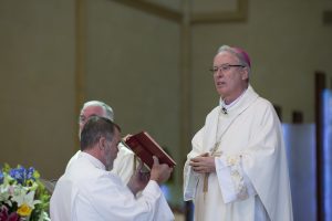 Bishop Don Sproxton celebrates Mass at St Mary's Cathedral for staff from the Archdiocese Agencies and organisations.