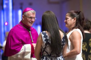 Archbishop Timothy Costelloe speaks to candidates and catechumens at the annual Rite of Election celebration at St Mary’s Cathedral on Thursday, 18 February. Photo: Ron Tan