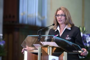 Archdiocese of Perth Safeguarding Project Officer Andrea Musulin at the launch of the Safeguarding Project on Sunday, 5 July at St Mary’s Cathedral. PHOTO: Ron Tan Photography