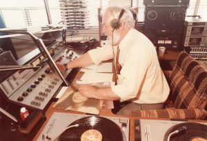 The first station manager, Keith Morgan, during Sonshine FM’s first test broadcast in 1982.