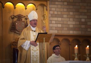 Archbishop Christopher Prowse delivers his first sermon as the leader of the Archdiocese of Canberra and Goulburn. PHOTO: CATHOLIC VOICE CANBERRA