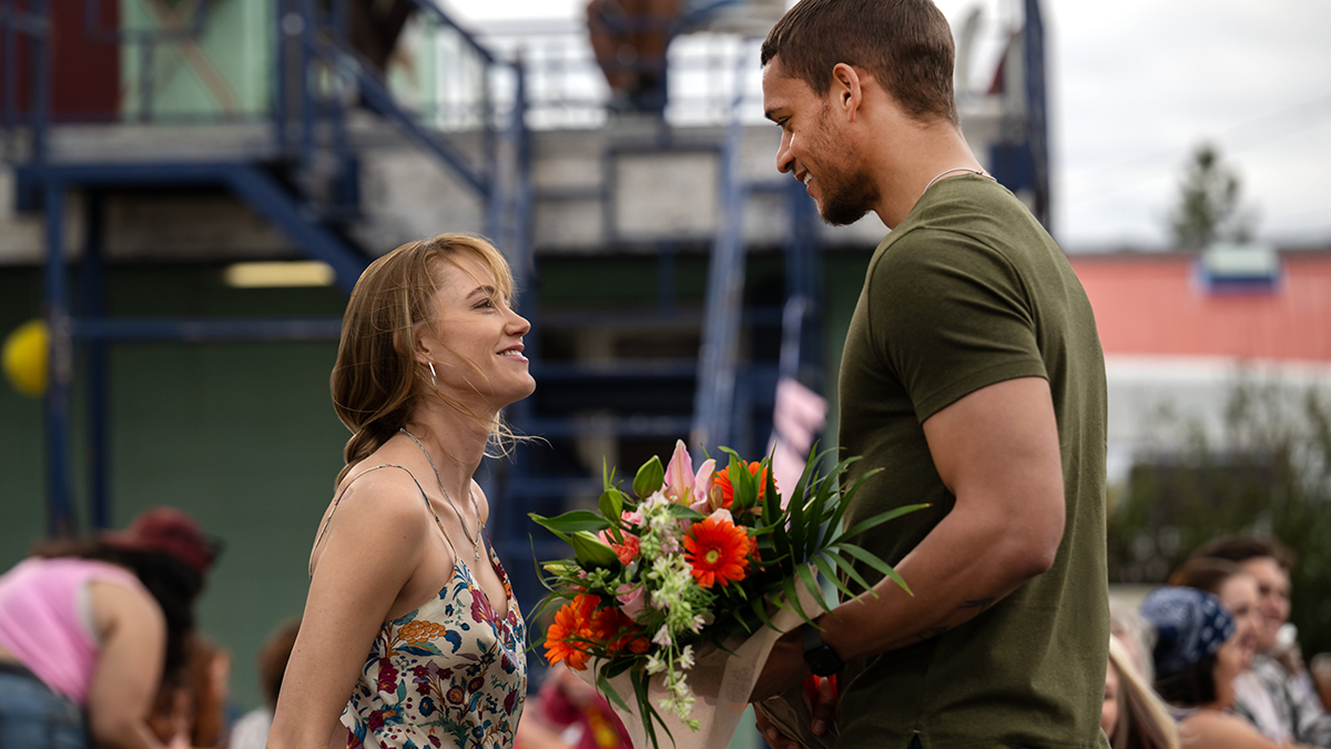 Maika Monroe and Tyriq Withers star in a scene from the movie "Reminders of Him." Photo: OSV News/Michelle Faye, Universal.