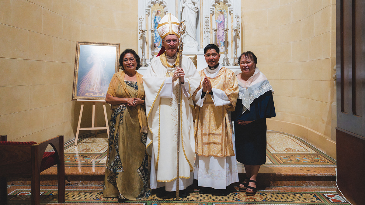 Bishop Sproxton said Deacon Jhee’s family had an important part to play in his life and ministry. Photo: Samuel Chan/ Archdiocese of Perth.