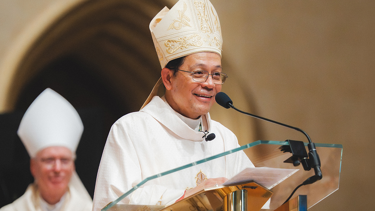 Bishop Nelson had a special mention for Perth Archbishop Emeritus Barry Hickey, who originally encouraged him to come to Perth in 2003. Photo: Samuel Chan/Archdiocese of Perth.