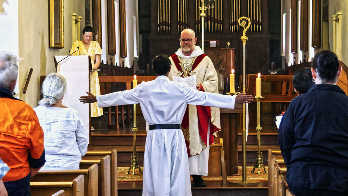 On the Solemnity of the Annunciation, Dom Anthony made his Simple Profession of monastic vows before the community at New Norcia. Photo: Benedictine Community of New Norcia.