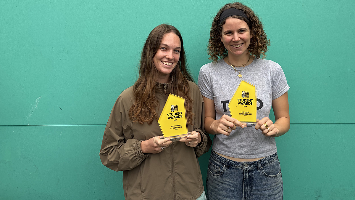Elsie took out the Best Producer award while Taylor took out the Best Sound award for the short drama, Holding. Photo: UNDA.