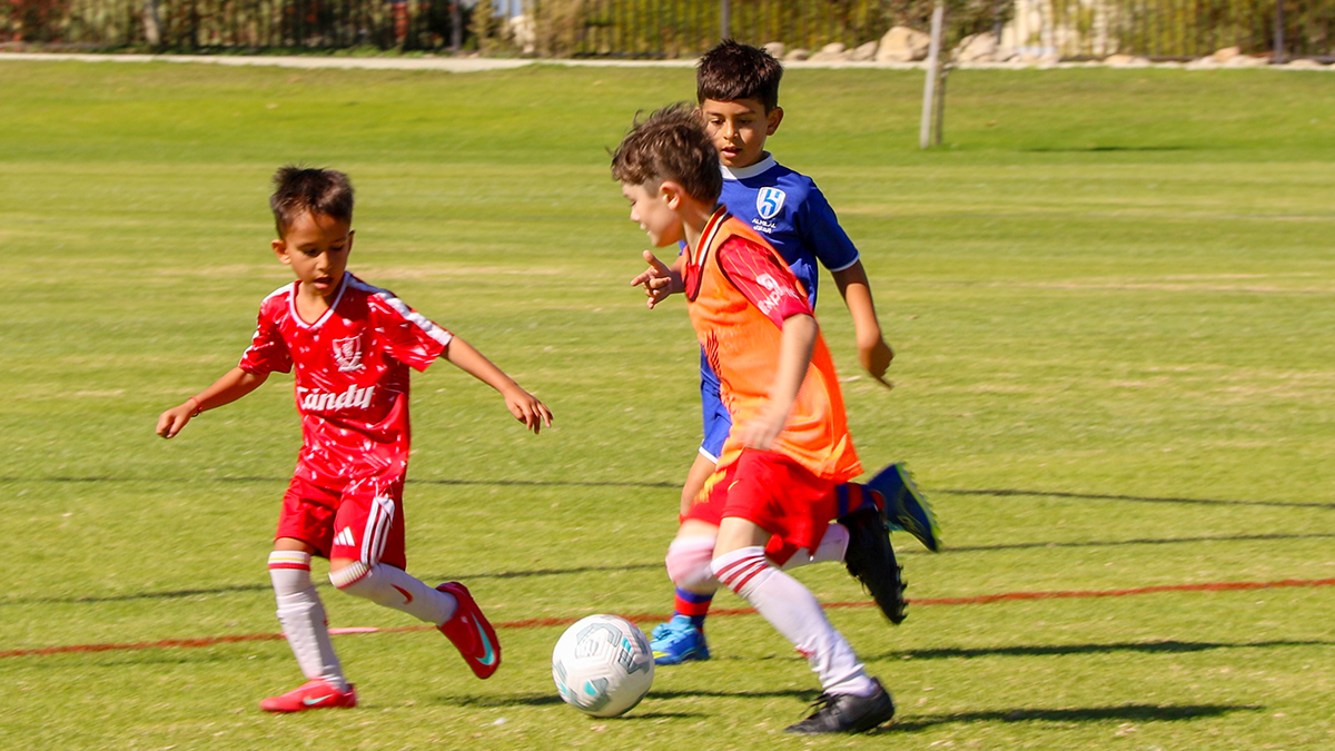 World-class football skill sessions were delivered by LFC Academy coaches. Photo: Irene McCormack Catholic College.