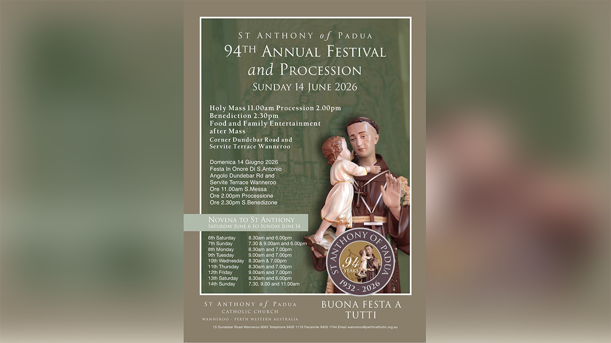 The annual feast or festa of St Anthony has been celebrated in Wanneroo since the St Anthony of Padua Church opened in 1932.