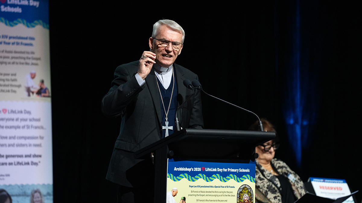 Perth Archbishop Timothy Costelloe SDB has encouraged young people to look beyond themselves and become disciples who respond to the needs of others. Photo: Eric Odong/Archdiocese of Perth.
