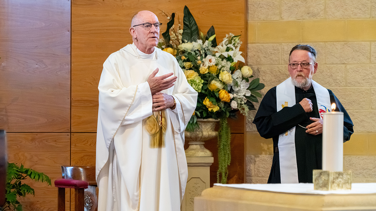 When the word of God is alive in our hearts it calls us and leads us to show the presence of Jesus to others by what we say and do, Fr Vincent said. Photo: Eric Odong/Archdiocese of Perth.