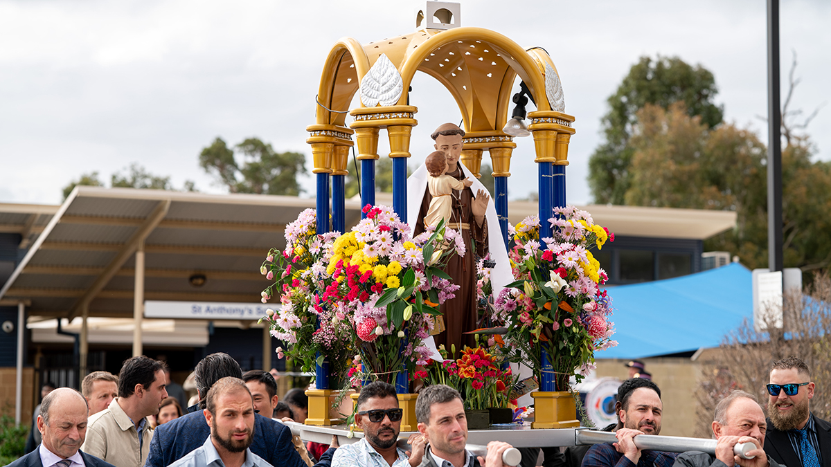 At the heart of the celebration is St Anthony, a beloved Franciscan saint known for his preaching, charity and deep spirituality. Photo: Eric Odong/Archdiocese of Perth.