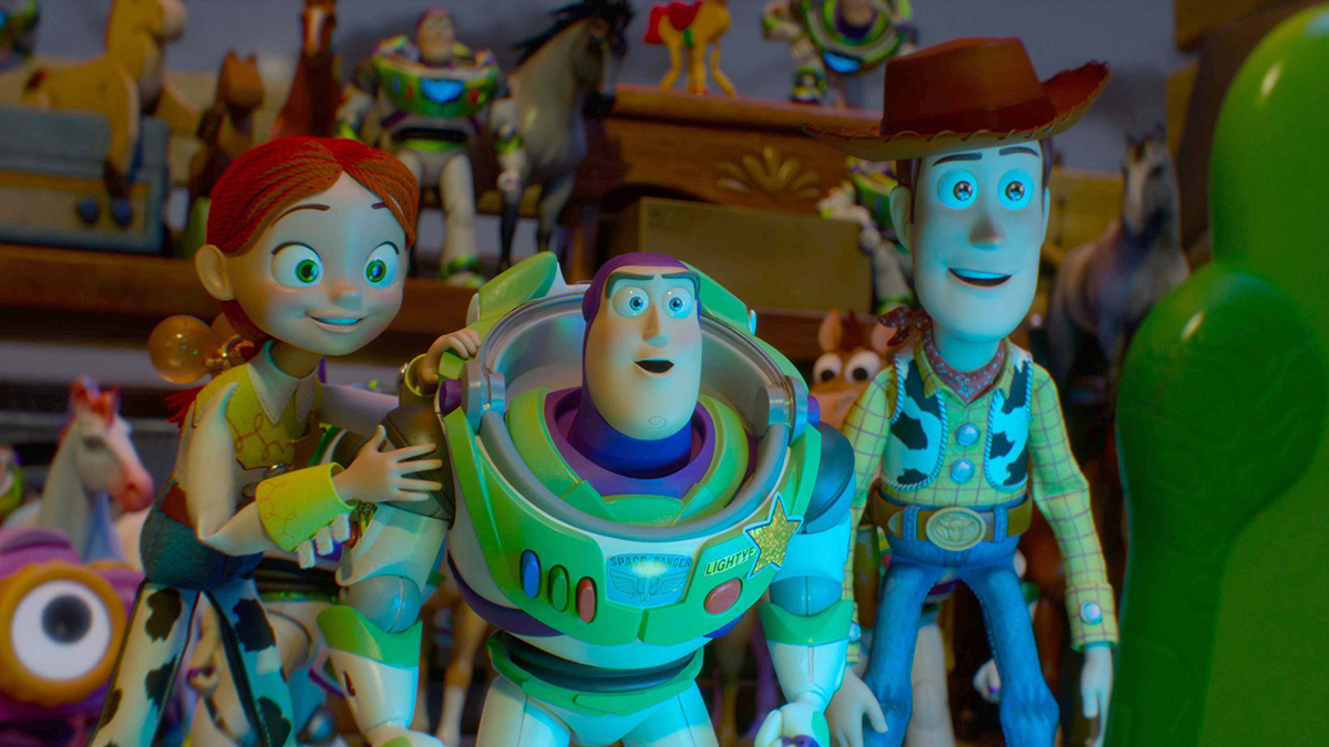 Jessie, Buzz Lightyear, and Woody appear in the movie "Toy Story 5." Photo: OSV News/Disney/Pixar.